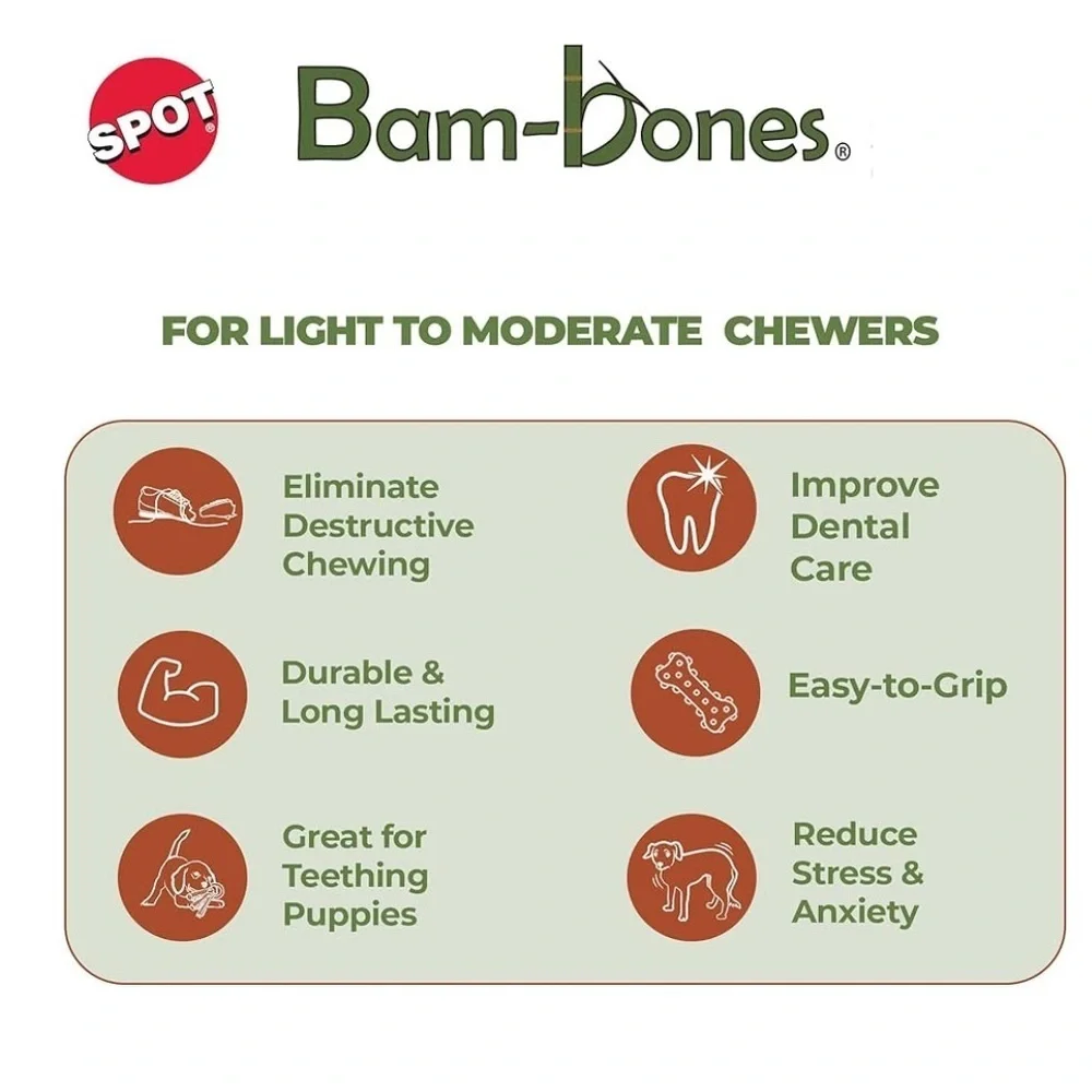 Spot Bam-bones Plus Chew Toy for Dogs - Chicken Flavor- NWT